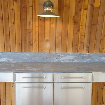 Stainless cabinetry detail - Outdoor Dining Pavilion