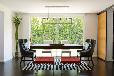 Inspiration for a mid-sized contemporary dining room remodel in Los Angeles with white walls
