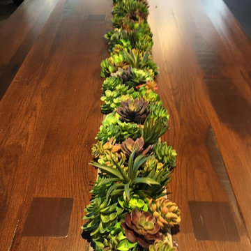 Succulent wall planters and succulent table