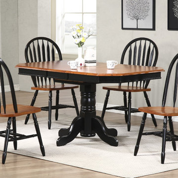 Sunset Trading 5 Piece Pedestal Extension Dining Set with Arrowback Chairs