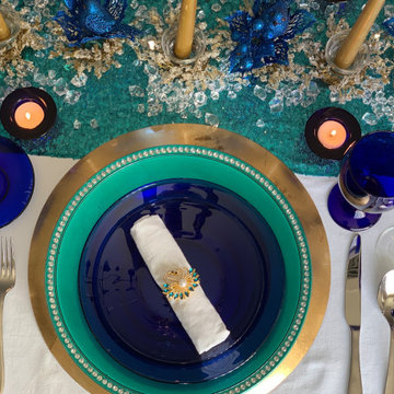 Table Setting (Teal & Gold)