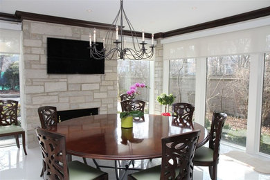 Transitional dining room photo in Chicago
