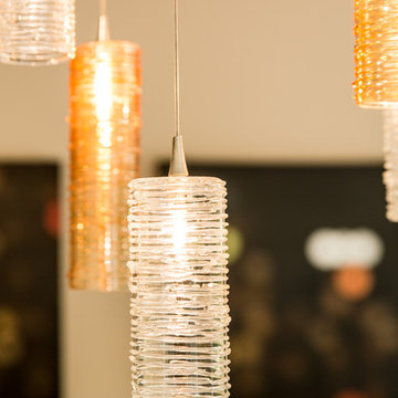 TAMAR | Dining Room Mult Pendant Light | Custom Dining Blown Glass Chandelier