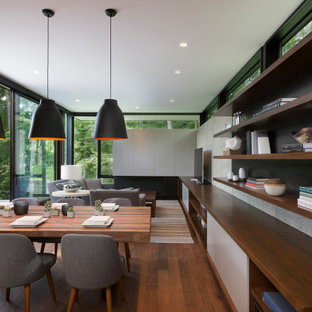 Terraced House - Elm Grove - Modern Open Dining Room with Concrete Walls