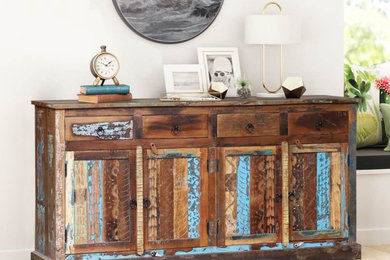 Tescott Handcrafted Rustic Reclaimed Wood 4 Drawer Large Sideboard