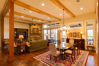 Example of a cottage dining room design in Austin