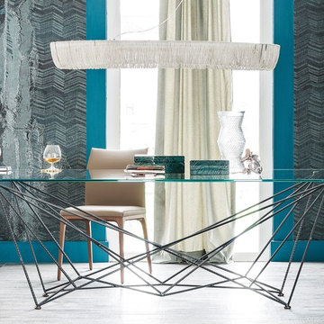 The Gordon Glass Top Dining Table by Cattelan Italia