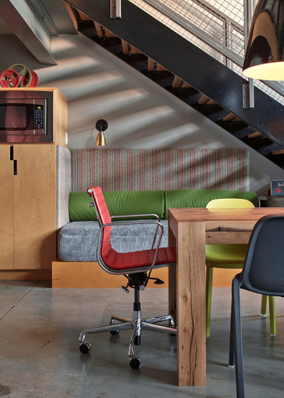 Industrial Dining Room by lisa schmitz interior design