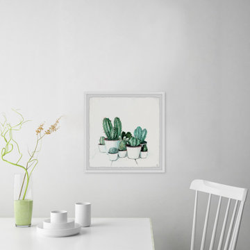 "The White Pots" Framed Painting Print