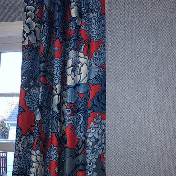 Thibaut Honshu Red and Blue Drapes