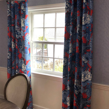 Thibaut Honshu Red and Blue Drapes