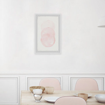 "Three Pink Circles" Framed Painting Print