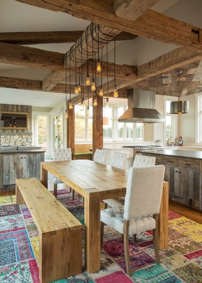 Rustic Dining Room by Manomin Resawn Timbers