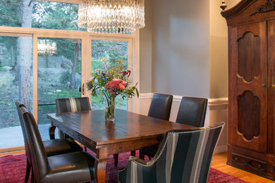 Transitional dining room photo in Denver