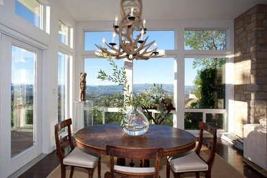Example of an eclectic dining room design in Los Angeles