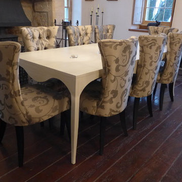 traditional dining table and chairs
