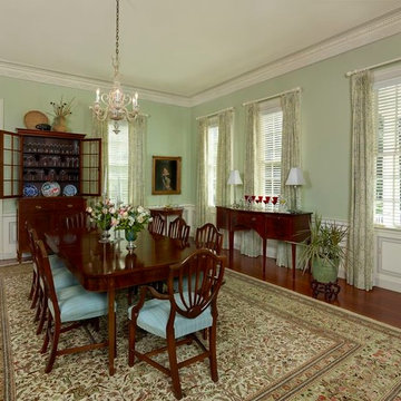 Traditional Green Dining Room