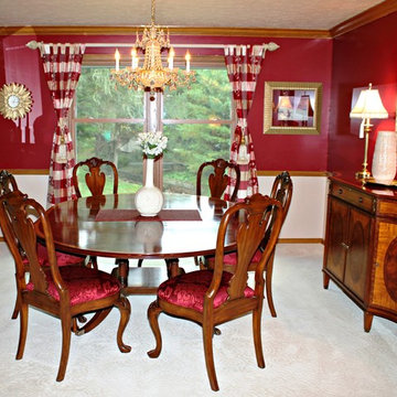Traditional Red Formal Dining Room