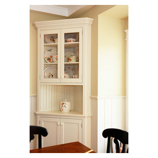 white corner hutch for dining room