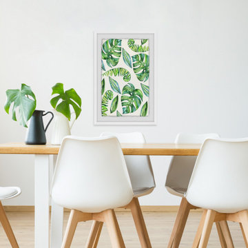 "Tropical Leaves II" Framed Painting Print