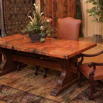 Tuscan Copper Trestle Dining Table