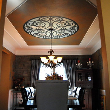Tuscan Dining Room Murals by Tom Taylor of Wow Effects in a Virginia Home