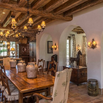 Tuscan Style Kitchen and Dining Room