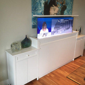 TV Lift Cabinet Painted White