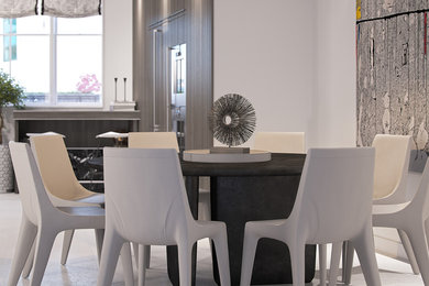 Inspiration for a modern dining room remodel in London