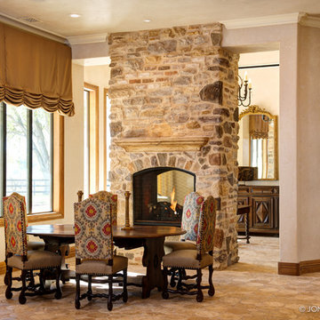 Two Sided Fire Place Dining Room
