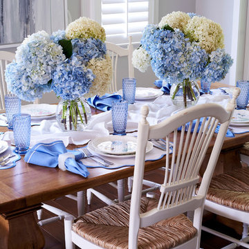 Two-tone Transitional Kitchen: Tablescape