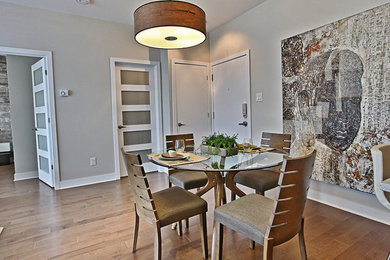Photo of a modern dining room in Montreal.