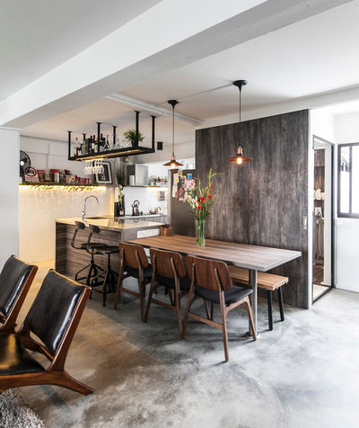 Industrial Dining Room by The Design Abode