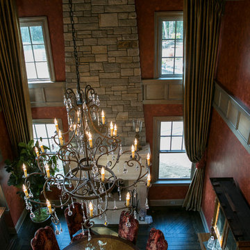 Venetian Plaster finish in two story Dining Room