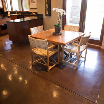 Vineyard-Side Concrete Pool Deck, Patio, Driveway & Dark Walnut Interior Floors
