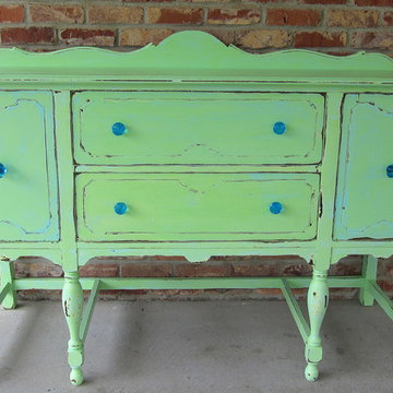Vintage Sideboard makeover using a seven step paint process.