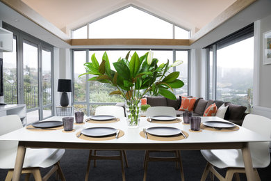 Inspiration for a modern dining room in Wellington.