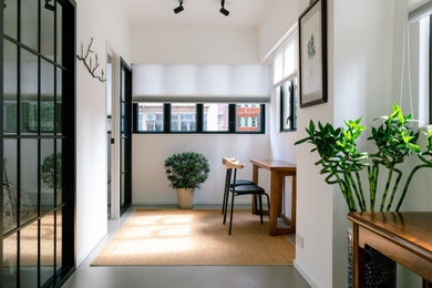Example of a small zen dining room design in Hong Kong