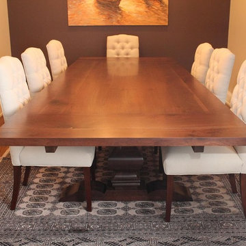 walnut dining table with trestle base