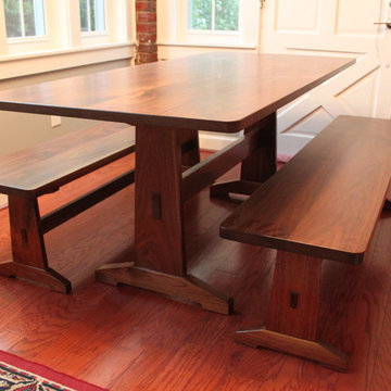 Walnut Trestle Table & Benches
