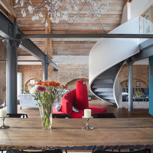 This is an example of a large urban open plan dining room in London.