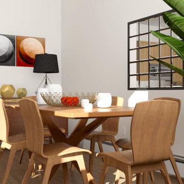 Warm Living/Dining Apartment Redesign