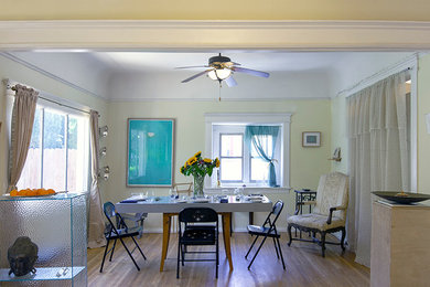 Example of a cottage chic dining room design in Los Angeles