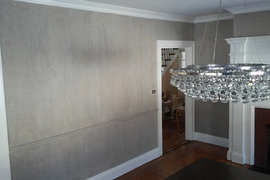 Example of a large eclectic dining room design in Portland Maine
