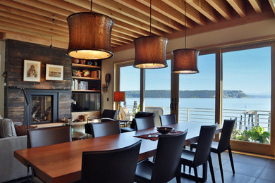Inspiration for an eclectic dining room remodel in Seattle