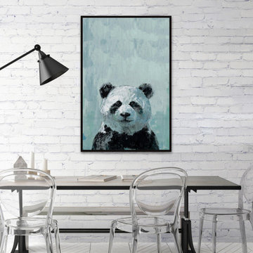 "What up Panda" Floater Framed Painting Print on Canvas