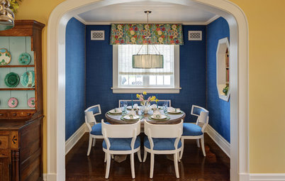 Room of the Day: Dressing a Dining Alcove in Bright Blue