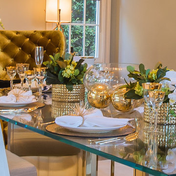 White and Gold Dining Room