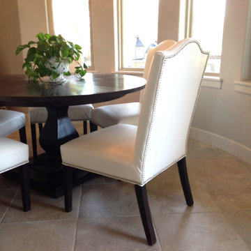 White "leather" dining chair