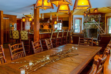 Inspiration for a rustic dining room remodel in Other